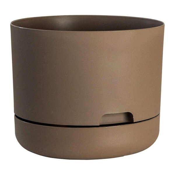 Rugg 10 in. Dia. Polyresin Planter, Cappuccino 7772403